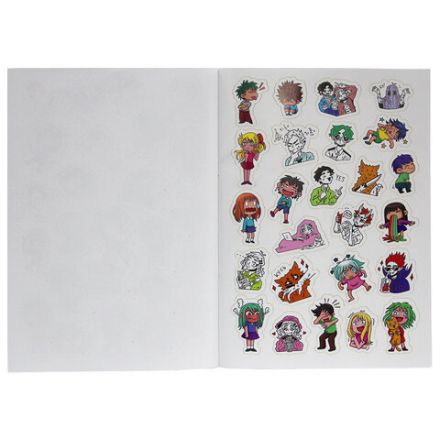 Альбом с наклейками "100 крутых стикеров", ассорти, 4 листа, 195 х 276 мм, склейка, ПП