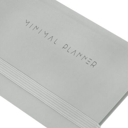 Еженедельник недатированный с резинкой 171х93 мм, BRAUBERG, твердый, 64 л., "Minimal", серый, 116311