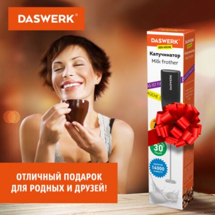 Капучинатор/вспениватель молока электрический, черный, DASWERK (ДАСВЕРК), 456176