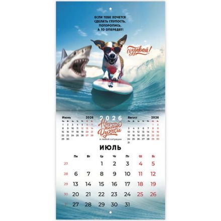 Календарь настенный перекидной 2026г, BRAUBERG, 12 листов, 21,3х21,3см, МИНИ, Не падай духом, 116942