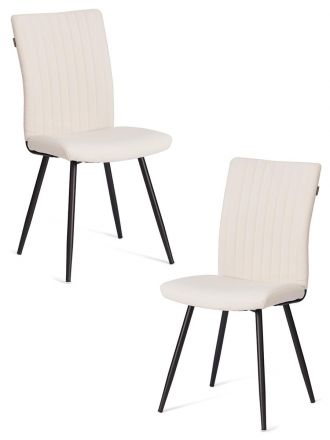 Стул обеденный Monte Carlo (2 шт. в упаковке) TREND, велюр, молочный/черный, 4, 49х51х93 см Стул обеденный Monte Carlo (2 шт. в упаковке) TREND, велюр, молочный/черный, 4, 49х51х93 см