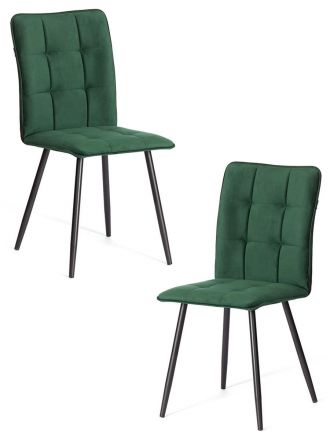 Стул обеденный Bari (2 шт. в упаковке) LT, велюр, Deep Forest (изумруд), 41х55х89 см