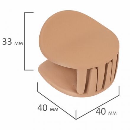 Крабы для волос НАБОР 3 шт., 4 см / 5 см / 11 см, soft touch, коричневый, MONTE VITA (МОНТЕ ВИТА), 457031