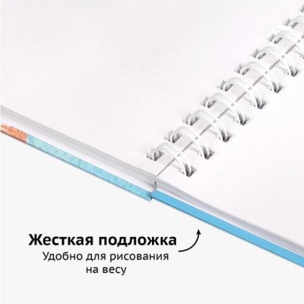 Скетчбук, белая бумага 100 г/м2, 210х290 мм, 80 л., гребень, твердая обложка, BRAUBERG ART DEBUT, 112987