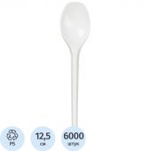 Ложка одноразовая чайная 125мм, белая, ПС 6000 шт/кор