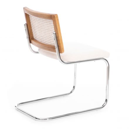 Стул MANI дерево вяз, ротанг/ткань лен, металлический каркас, Груша (№3), 46х46х78 см