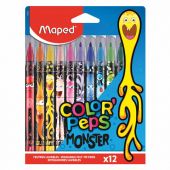 Фломастеры MAPED "COLOR PEP'S Monster", 12 цветов, смываемые, вентилируемый колпачок, 845400 Фломастеры MAPED "COLOR PEP'S Monster", 12 цветов, смываемые, вентилируемый колпачок, 845400