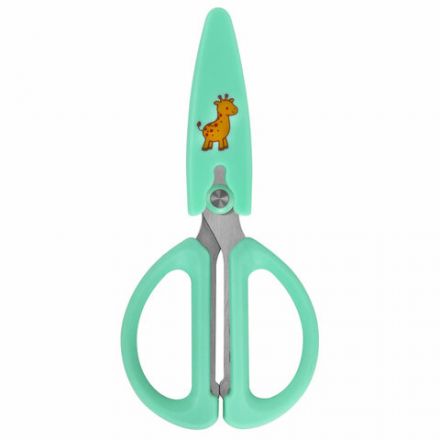 Ножницы 137 мм, резиновые рукоятки, пастельный мятный, чехол на лезвии, BRAUBERG KIDS, 238354 Ножницы 137 мм, резиновые рукоятки, пастельный мятный, чехол на лезвии, BRAUBERG KIDS, 238354