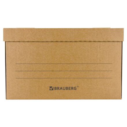 Короб архивный "Делопроизводство" (325х480х295 мм), с крышкой, гофрокартон, BRAUBERG, 126523 Короб архивный "Делопроизводство" (325х480х295 мм), с крышкой, гофрокартон, BRAUBERG, 126523