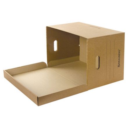 Короб архивный "Делопроизводство" (325х480х295 мм), с крышкой, гофрокартон, BRAUBERG, 126523 Короб архивный "Делопроизводство" (325х480х295 мм), с крышкой, гофрокартон, BRAUBERG, 126523