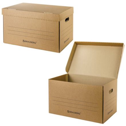 Короб архивный "Делопроизводство" (325х480х295 мм), с крышкой, гофрокартон, BRAUBERG, 126523 Короб архивный "Делопроизводство" (325х480х295 мм), с крышкой, гофрокартон, BRAUBERG, 126523