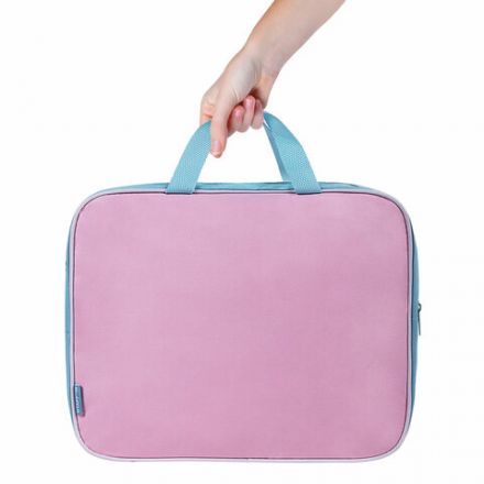 Папка на молнии с ручками STAFF EVERYDAY А4, 1 отделение, полиэстер, 80 мм, нежно-розовая, 271488