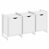 Loft Тумба на регулируемых опорах наборная. Вариант №5 VR.L-TN-5.O Белый бриллиант/Белый металл 1440*460*719