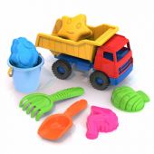 Набор для игр в песке: грузовик "Медвежонок", ведерко, совок, грабельки, 4 формочки, НОРДПЛАСТ, 431708