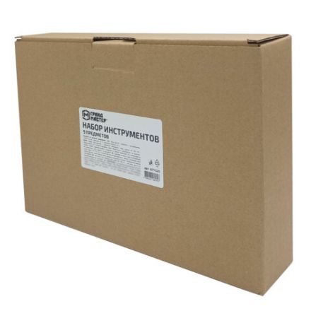 Набор инструментов столярно-слесарный, 9 предметов, пластиковый бокс, ГРАНДМАСТЕР, 671325