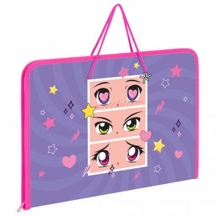 Папка для труда на молнии с ручками ПИФАГОР А4, 1 отделение, пластик, органайзер, "Anime eyes", 272228 Папка для труда на молнии с ручками ПИФАГОР А4, 1 отделение, пластик, органайзер, "Anime eyes", 272228