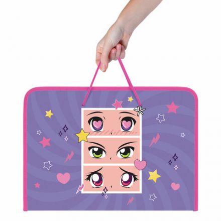 Папка для труда на молнии с ручками ПИФАГОР А4, 1 отделение, пластик, органайзер, "Anime eyes", 272228 Папка для труда на молнии с ручками ПИФАГОР А4, 1 отделение, пластик, органайзер, "Anime eyes", 272228