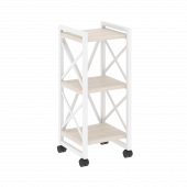 Loft Стеллаж на колесных опорах-3 полки VR.L-MST.K-3.4 Денвер светлый/Белый металл 400*400*968