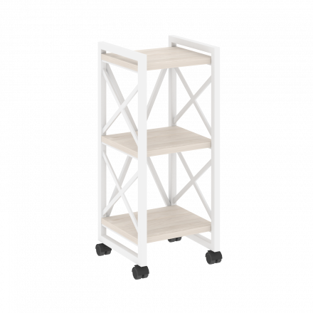 Loft Стеллаж на колесных опорах-3 полки VR.L-MST.K-3.4 Денвер светлый/Белый металл 400*400*968