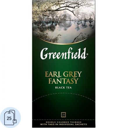 Чай Greenfield Earl Grey Fantasy черный с бергамотом 25 пакетиков
