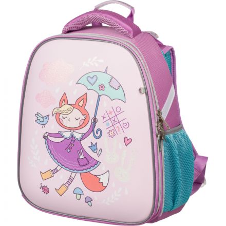 Ранец Комус Класс Basic Лисичка , серебристый, 2 отд, эргоном спинка