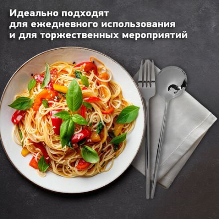 Набор столовых приборов UNIQUE, 24 шт., 6 персон, серебристый, нержавеющая сталь, гофрокартон, DASWERK (ДАСВЕРК), 881140, 609072