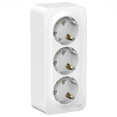 Розетка 3-ая с/з 16А SE Blanca Белый (BLNRA010311) О/У