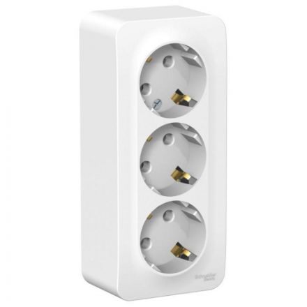 Розетка 3-ая с/з 16А SE Blanca Белый (BLNRA010311) О/У