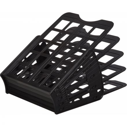 Лоток для бумаг Attache Веер сборный на 4 отделения черный юк Лоток для бумаг Attache Веер сборный на 4 отделения черный юк