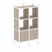 Loft Прямой стеллаж наборный VR.L-03 Дуб аттик/Белый металл 862*446*1458 Loft Прямой стеллаж наборный VR.L-03 Дуб аттик/Белый металл 862*446*1458