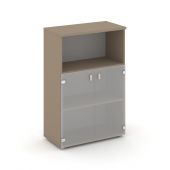 Estetica Шкаф сред. широкий (2 низ. фасада стекло) ES.ST-2.2 Латте/Сатин матовый 800*420*1207 Estetica Шкаф сред. широкий (2 низ. фасада стекло) ES.ST-2.2 Латте/Сатин матовый 800*420*1207