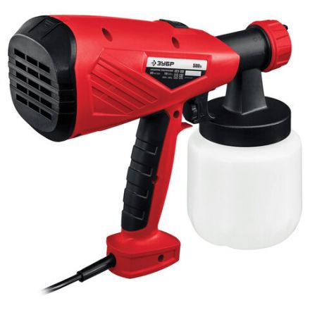 Краскопульт сетевой, 500 Вт, 0,8 л, краскоперенос 800 мл/мин, сопло 2,6 мм, ЗУБР КПЭ-500
