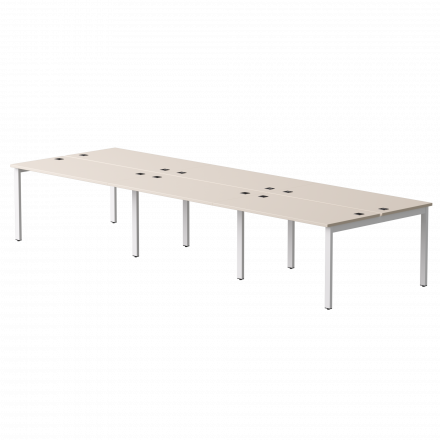 Бенч-система на 6 мест Everprof EVO на металлокаркасе 4140х670(1370)x755 Кашемир/Белый