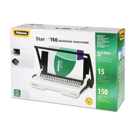 Переплетная машина для пластиковой пружины FELLOWES "STAR+", пробивавет до 15 листов, сшивает до 150 листов, FS-56275