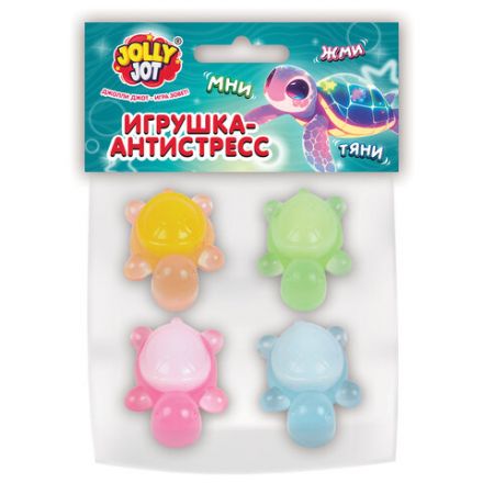 Игрушка-антистресс "ЧЕРЕПАШКИ. НАБОР 4 ШТУКИ", 4 см, ассорти 7 цветов, дисплей, JOLLY JOT (ДЖОЛЛИ ДЖОТ), 665816