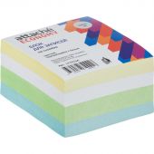 Блок для записей Attache Economy проклеен.куб 9x9x5см цветной черед.с белым