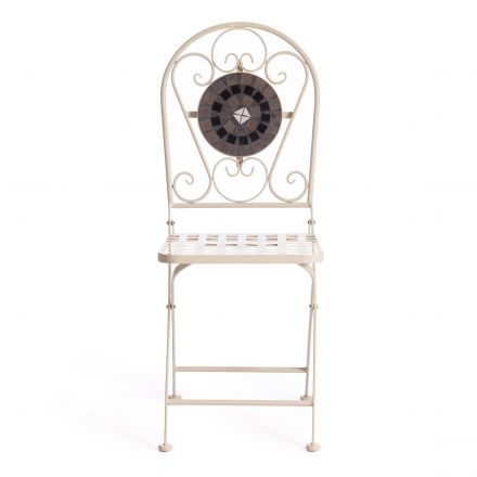 Стул Secret de Maison VICENZA (mod. PL08-7451RV) металл, 36*35*91 см, белый/плитка "калейдоскоп"