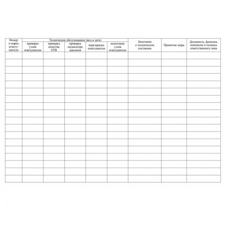 Журнал технического обслуживания огнетушителей КЖ 497