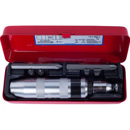 Отвертка ударная с принадлежностями 5/16, 8 предметов, KING TONY