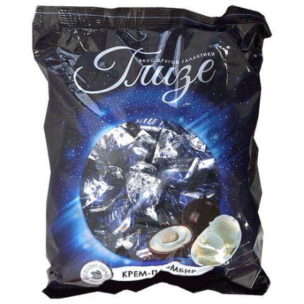 Конфеты ГЛИЗЕ с кремовой начинкой со вкусом "Пломбир" и воздушным рисом, 500 г, пакет Конфеты ГЛИЗЕ с кремовой начинкой со вкусом "Пломбир" и воздушным рисом, 500 г, пакет