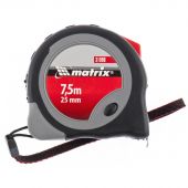 Рулетка 7,5 м х 25 мм, двухкомпонентный корпус, плавная фиксац Matrix 31090