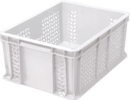 Ящик 400х300х180 мороз. перфорированный, с внешней ручкой  натуральный