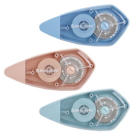 Корректирующая лента BRAUBERG REWIND, 5 мм х 16 м, ВЫГОДНАЯ УПАКОВКА 3 штуки в блистере, механизм перемотки, 272491 Корректирующая лента BRAUBERG REWIND, 5 мм х 16 м, ВЫГОДНАЯ УПАКОВКА 3 штуки в блистере, механизм перемотки, 272491