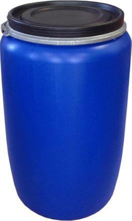 Бочка 127л с крышкой на обруче, синий