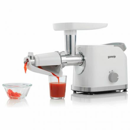Мясорубка GORENJE MG1802SJW, 1800 Вт, производительность 2,1 кг/мин, 7 насадок, реверс, белый