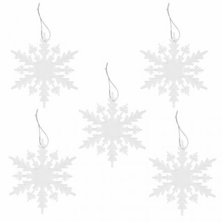 Украшение ёлочное "Снежинки акриловые", 5 шт., 15 см, пакет с европодвесом, ЗОЛОТАЯ СКАЗКА, 59214, 592148