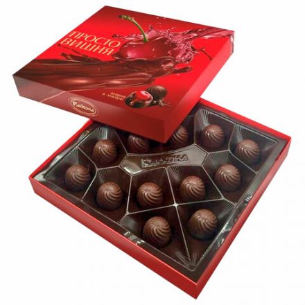 Конфеты шоколадные АККОНД "Просто вишня" в ликере, 190 г