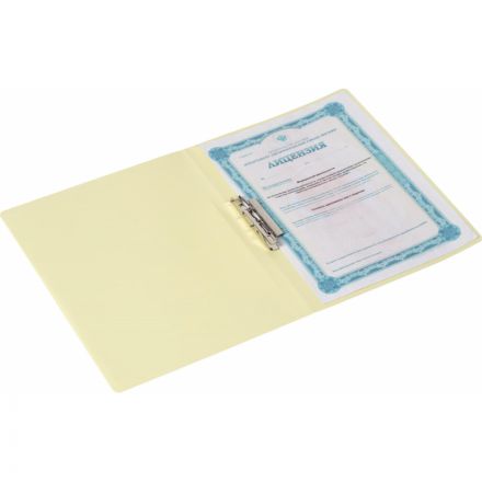 Папка с зажимом Attache Акварель А4, плотн 350мкм, желтая