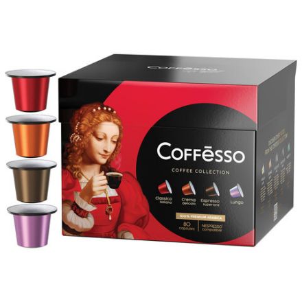 Кофе в капсулах 80 порций "Ассорти 4 вкусов" для Nespresso, COFFESSO, 101740