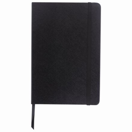 Блокнот А5 (148х218 мм), BRAUBERG "Select", 96 л., балакрон, резинка, клетка, черный, 125211